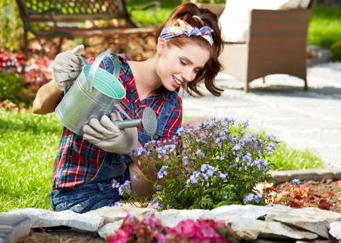 Commercial hard landscaping with paving and edging in the Staines area
