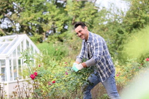 Low-maintenance landscaping features for a Staines property